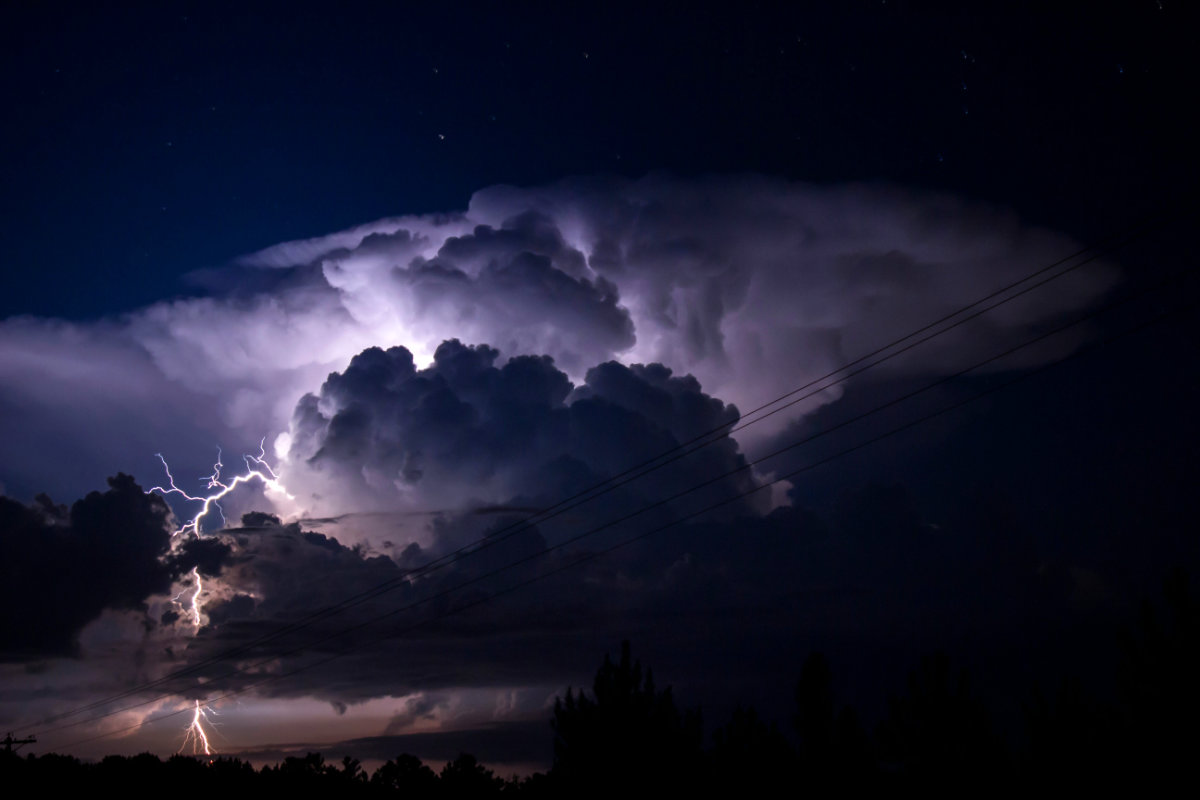 A storm cloud and lighting